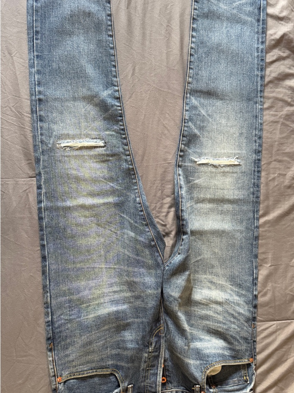 GAP Slim Straight Light Blue Distressed Jeans